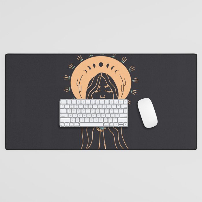 Desert Angel in Peach & Grey Desk Mat Gallery Image 1