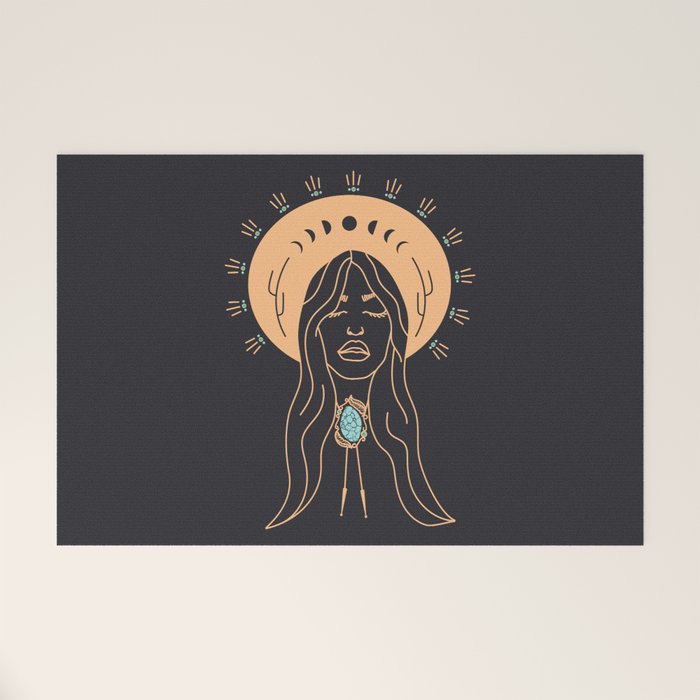Desert Angel in Peach & Grey Welcome Mat Gallery Image 1