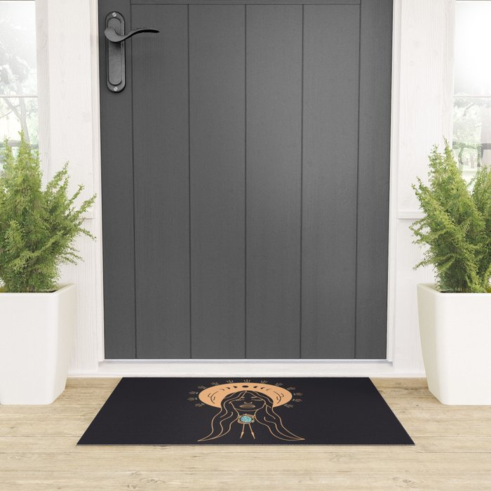 Desert Angel in Peach & Grey Welcome Mat Gallery Image 3