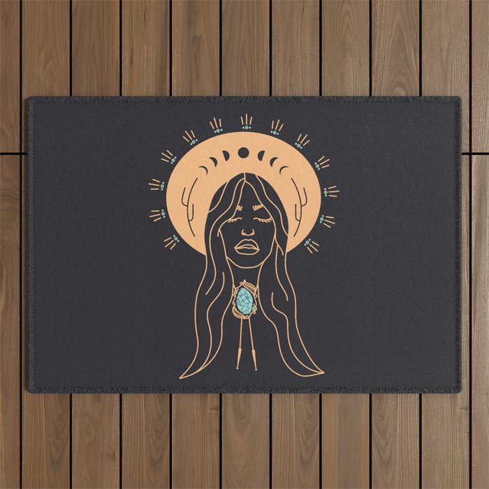 Desert Angel in Peach & Grey Outdoor Rug Gallery Image 1