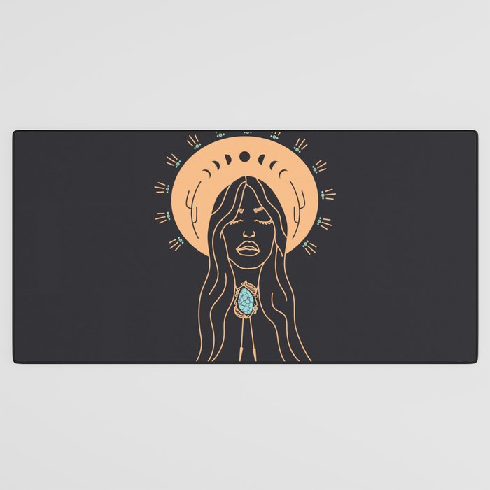 Desert Angel in Peach & Grey Desk Mat Gallery Image 3