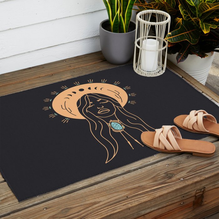 Desert Angel in Peach & Grey Outdoor Rug Gallery Image 2