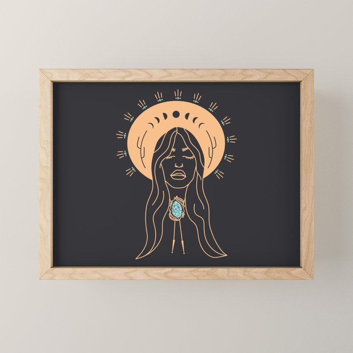 Desert Angel in Peach & Grey Mini Art Print Gallery Image 1