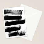 Stripes Black & White Minimalist Abstract Mid century Ink Art Dark Brush Strokes Stationery Card Gallery Image 2