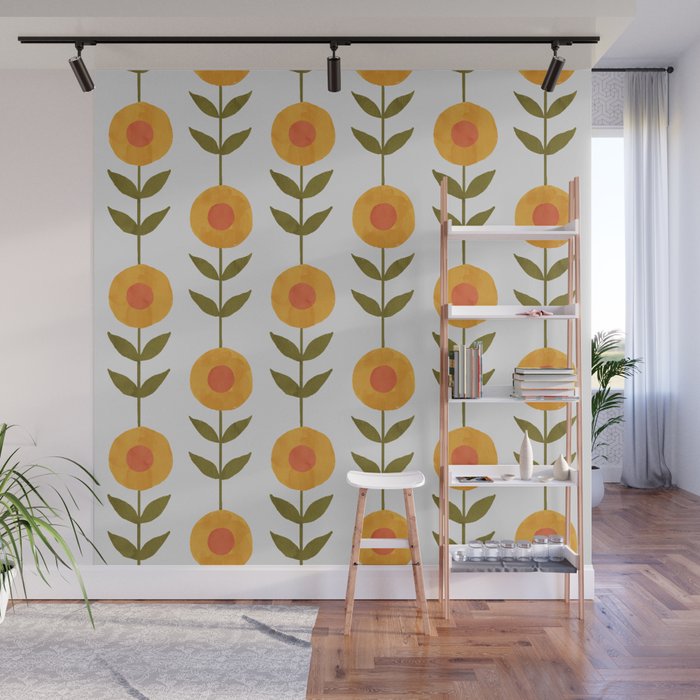 Fresh Yellow Spring Flowers Wall Mural Gallery Image 1