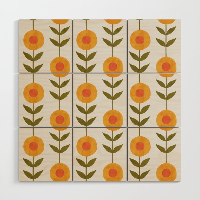 Fresh Yellow Spring Flowers Wood Wall Art Gallery Image 1