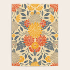 Warm Yellow, Orange & Blue Floral Poster Gallery Image 4