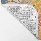 Warm Yellow, Orange & Blue Floral Bath Mat Gallery Image 2