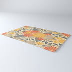 Warm Yellow, Orange & Blue Floral Rug Gallery Image 3