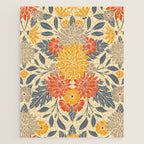 Warm Yellow, Orange & Blue Floral Jigsaw Puzzle Gallery Image 1