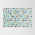 Funny dog animal cartoon art pattern Rug Gallery Image 2