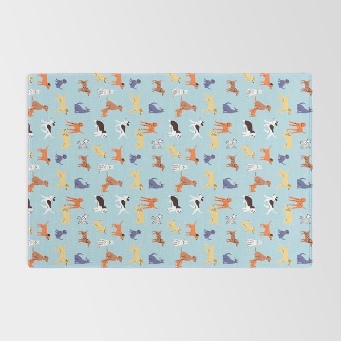 Funny dog animal cartoon art pattern Rug Gallery Image 2