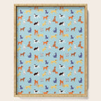 Funny dog animal cartoon art pattern Serving Tray Gallery Image 1