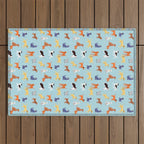 Funny dog animal cartoon art pattern Outdoor Rug Gallery Image 1