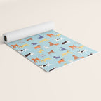 Funny dog animal cartoon art pattern Yoga Mat Gallery Image 2