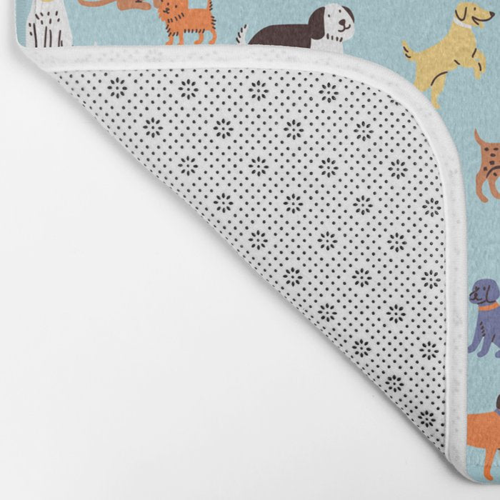 Funny dog animal cartoon art pattern Bath Mat Gallery Image 2