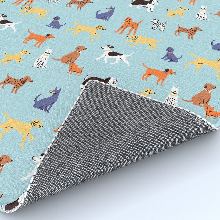 Funny dog animal cartoon art pattern Rug Gallery Image 4