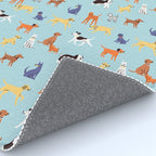 Funny dog animal cartoon art pattern Rug Gallery Image 4
