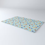 Funny dog animal cartoon art pattern Rug Gallery Image 3
