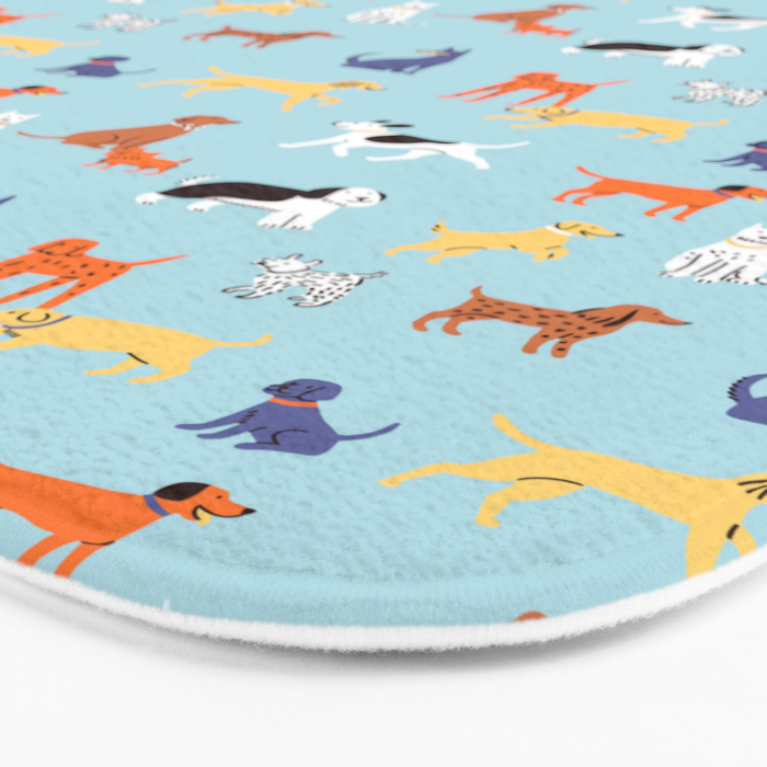 Funny dog animal cartoon art pattern Bath Mat Gallery Image 3