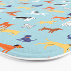 Funny dog animal cartoon art pattern Bath Mat Gallery Image 3