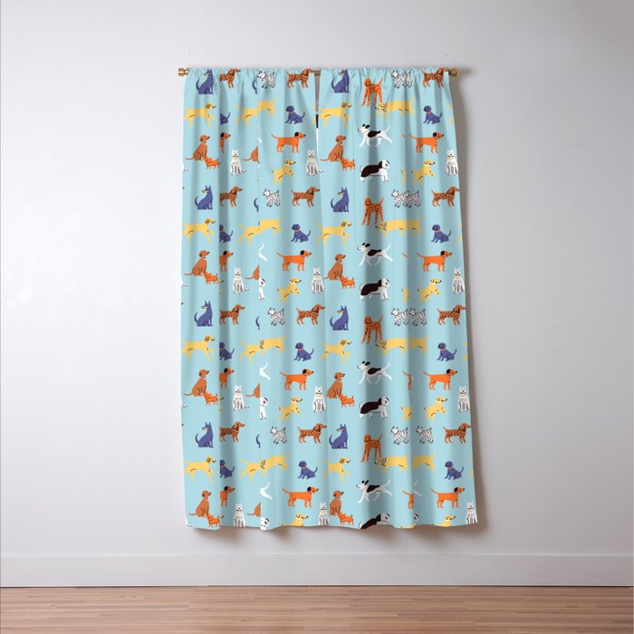 Funny dog animal cartoon art pattern Window Curtain Gallery Image 3