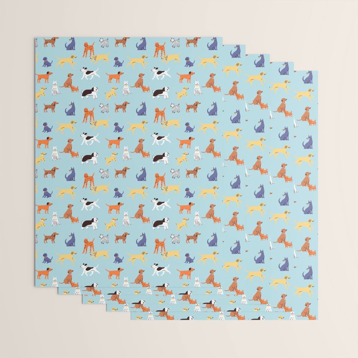 Funny dog animal cartoon art pattern Wrapping Paper Gallery Image 3