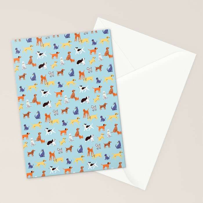 Funny dog animal cartoon art pattern Stationery Card Gallery Image 2