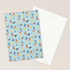 Funny dog animal cartoon art pattern Stationery Card Gallery Image 2