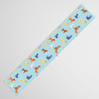 Funny dog animal cartoon art pattern Table Runner Gallery Image 3