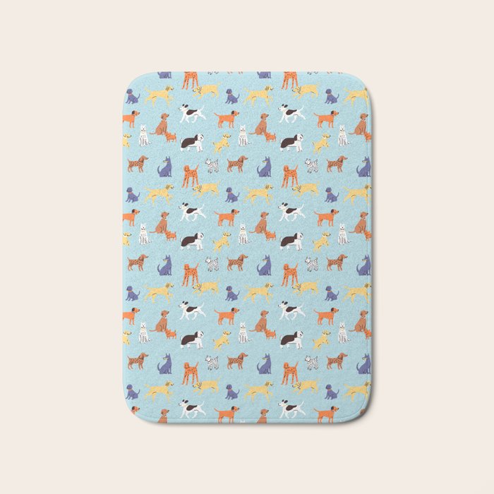 Funny dog animal cartoon art pattern Bath Mat Gallery Image 1