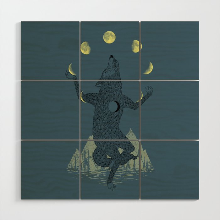 Moon Juggler Wood Wall Art Gallery Image 1