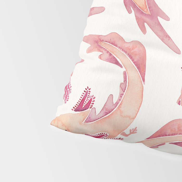 Mexican Axolotls Watercolor Pillow Sham Gallery Image 4