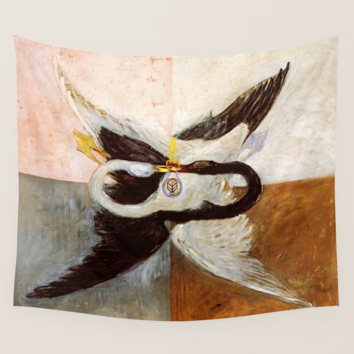 Hilma af klint The Swan,No,3 Wall Tapestry Gallery Image 1