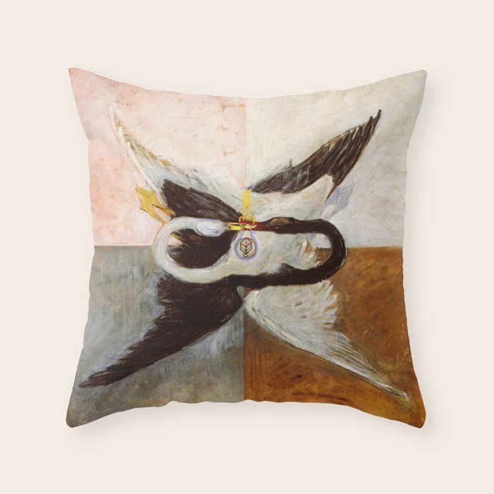 Hilma af klint The Swan,No,3 Throw Pillow Gallery Image 6