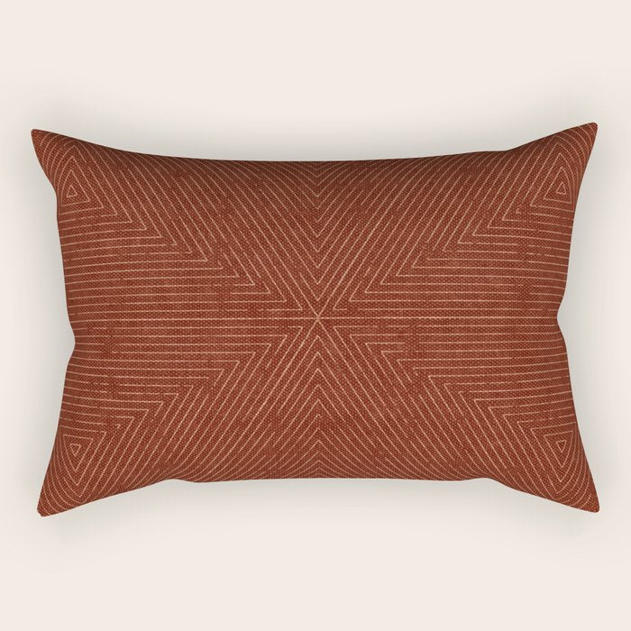 boho triangle stripes - rust Rectangular Pillow Gallery Image 2
