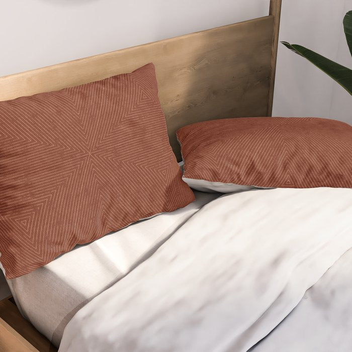 boho triangle stripes - rust Pillow Sham Gallery Image 2