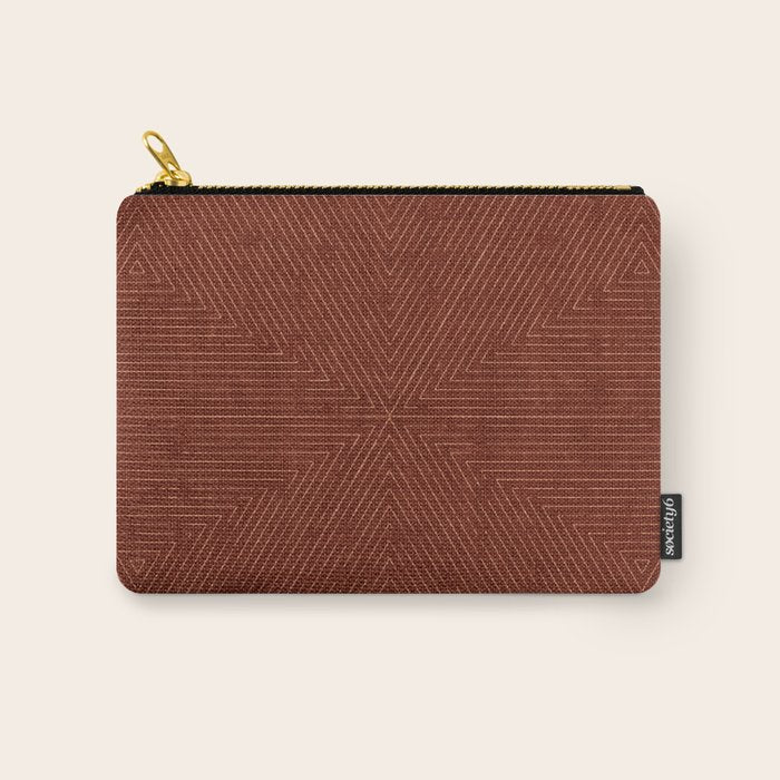 boho triangle stripes - rust Carry All Pouch Gallery Image 1