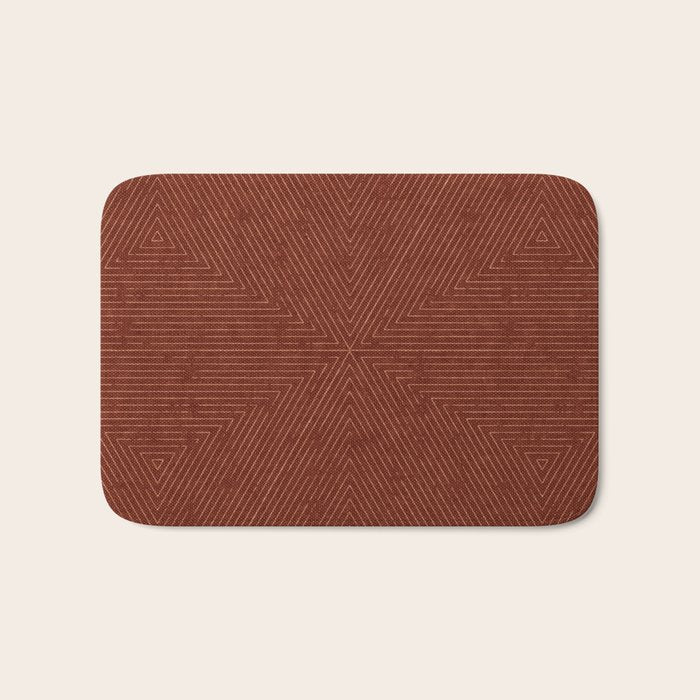 boho triangle stripes - rust Bath Mat Gallery Image 1