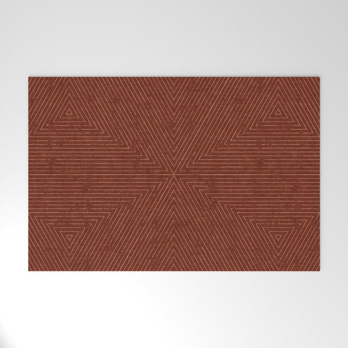 boho triangle stripes - rust Welcome Mat Gallery Image 1