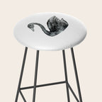 Elegant black white hand painted watercolor swan Stool Gallery Image 2