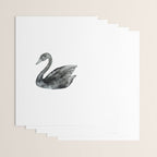 Elegant black white hand painted watercolor swan Wrapping Paper Gallery Image 3