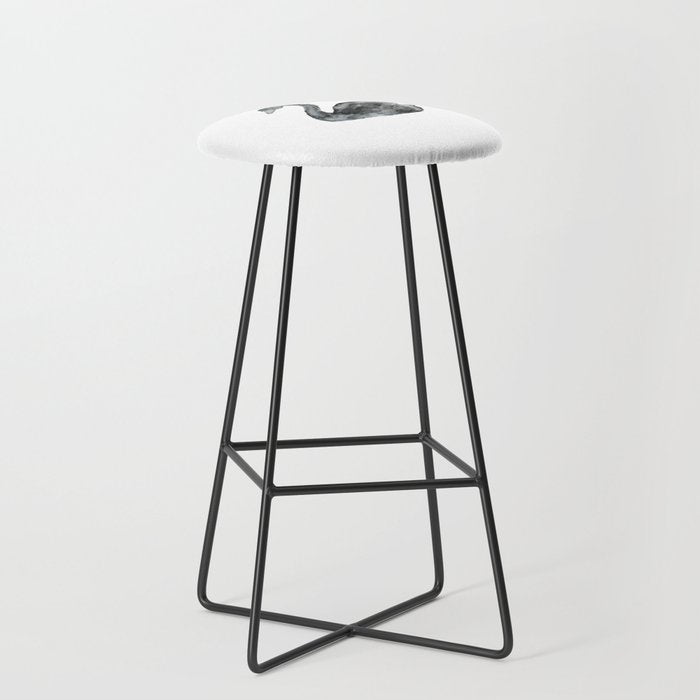 Elegant black white hand painted watercolor swan Stool Gallery Image 1