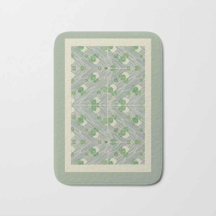 Green Geometric 1915 Hannah Borger Overbeck Bath Mat Gallery Image 1