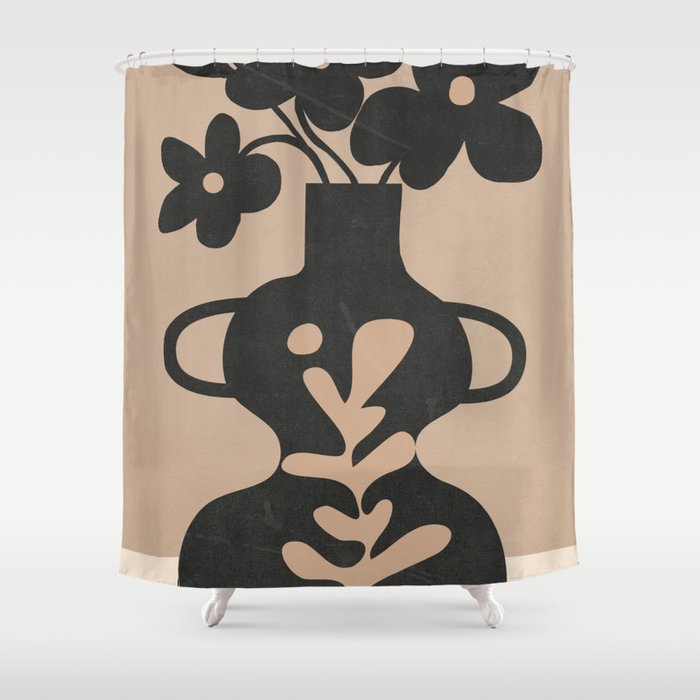 Floral Silhouette 6 Shower Curtain Gallery Image 1