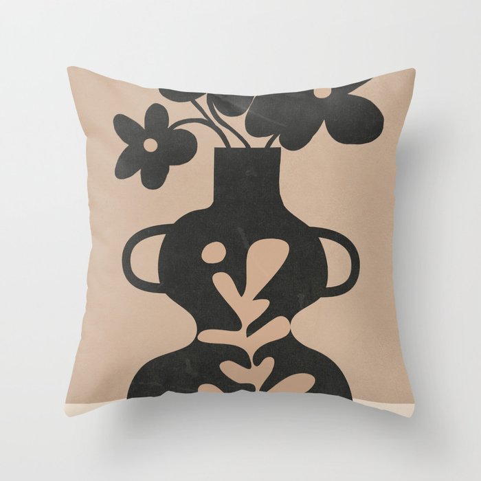 Floral Silhouette 6 Throw Pillow Gallery Image 6