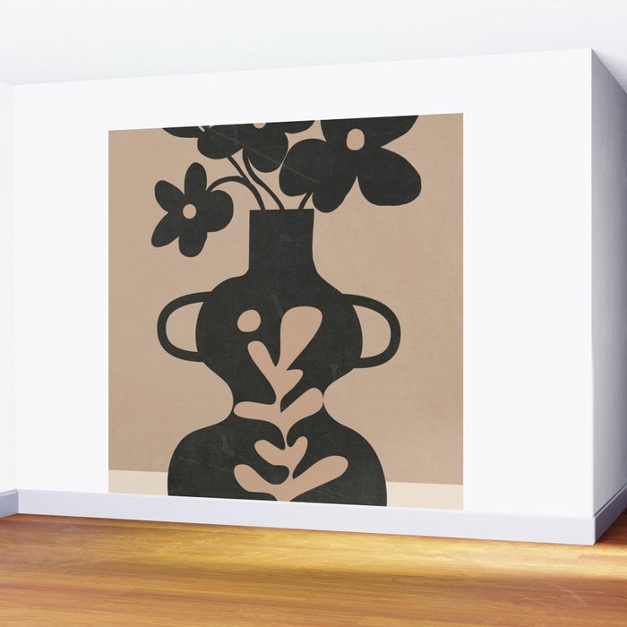 Floral Silhouette 6 Wall Mural Gallery Image 2