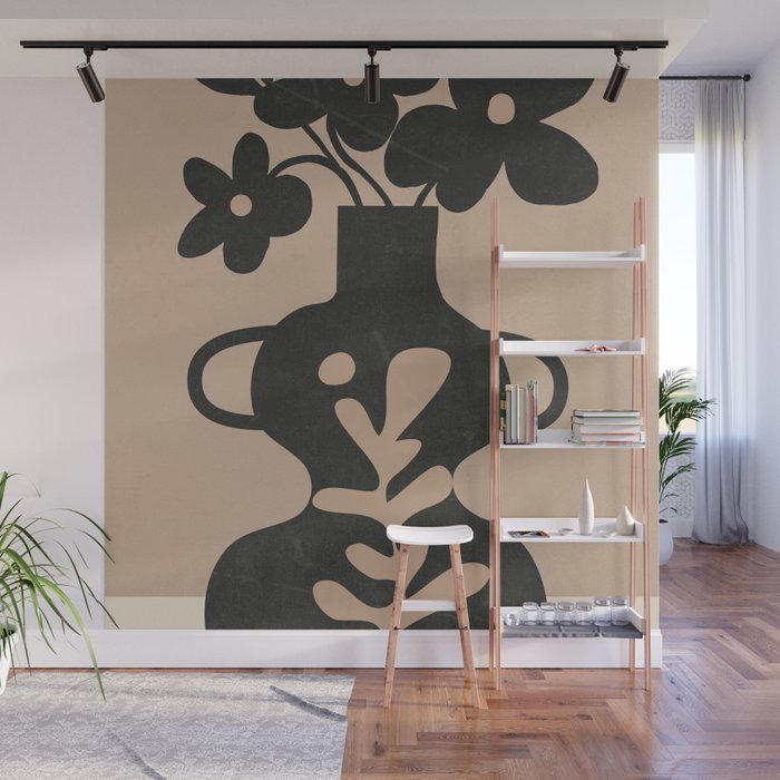 Floral Silhouette 6 Wall Mural Gallery Image 1