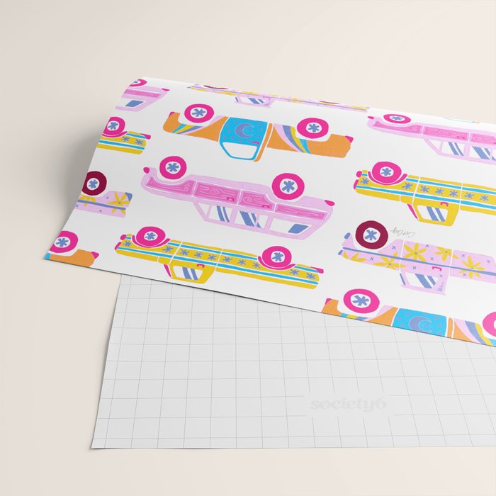 Retro Roads â Candy Palette Wrapping Paper Gallery Image 2