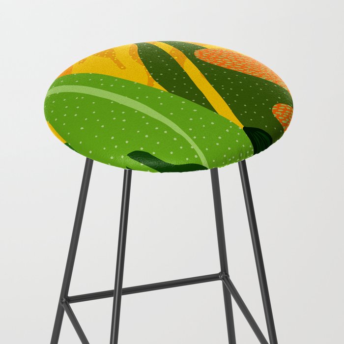 Rainforest Plants Abstract Stool Gallery Image 2